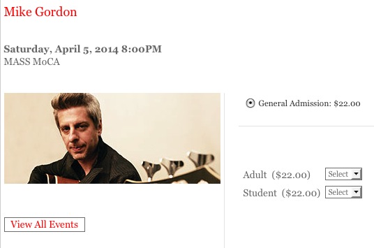 mike gordon mass moca date