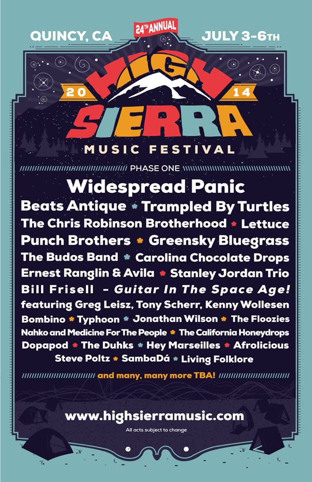 high sierra music festival 2014 lineup