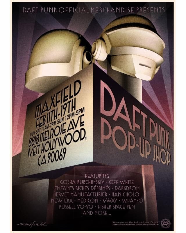 entreprenør Krigsfanger Alternativ Daft Punk Announce Pop-Up Shop in Los Angeles - LIVE music blog