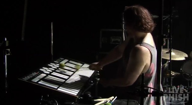 Fishman plays the Marimba Lumina during "Mule" 7/14/13.