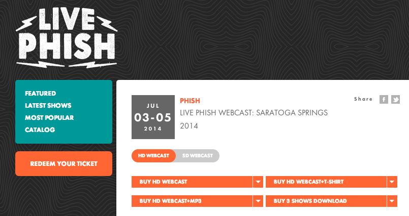 LivePhish.com   Live Phish Webcast  Saratoga Springs 07 03 05 2014