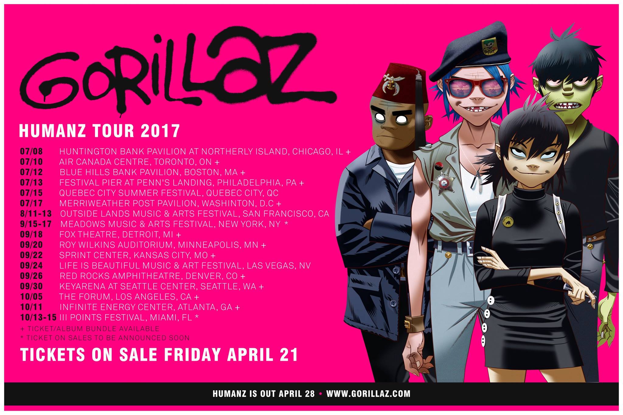 Humanz After All Gorillaz Announce 2017 North America Tour Dates