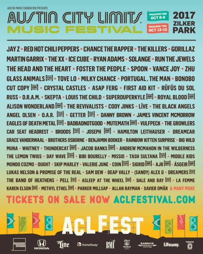 Austin City Limits Music Festival announces 2017 lineup - LIVE music blog