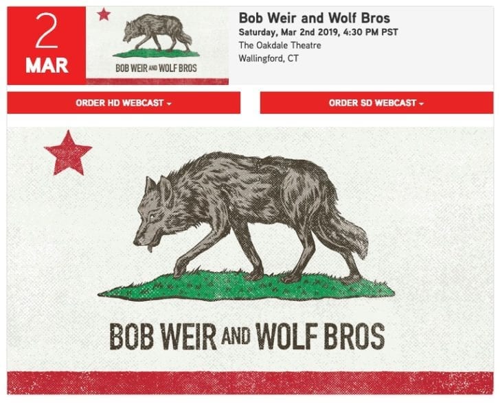 bob weir and wolf bros oakdale webcast nugs couch tour