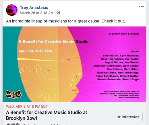 trey anastasio says to tune into the creative music studio webcast tonight april 3 2019