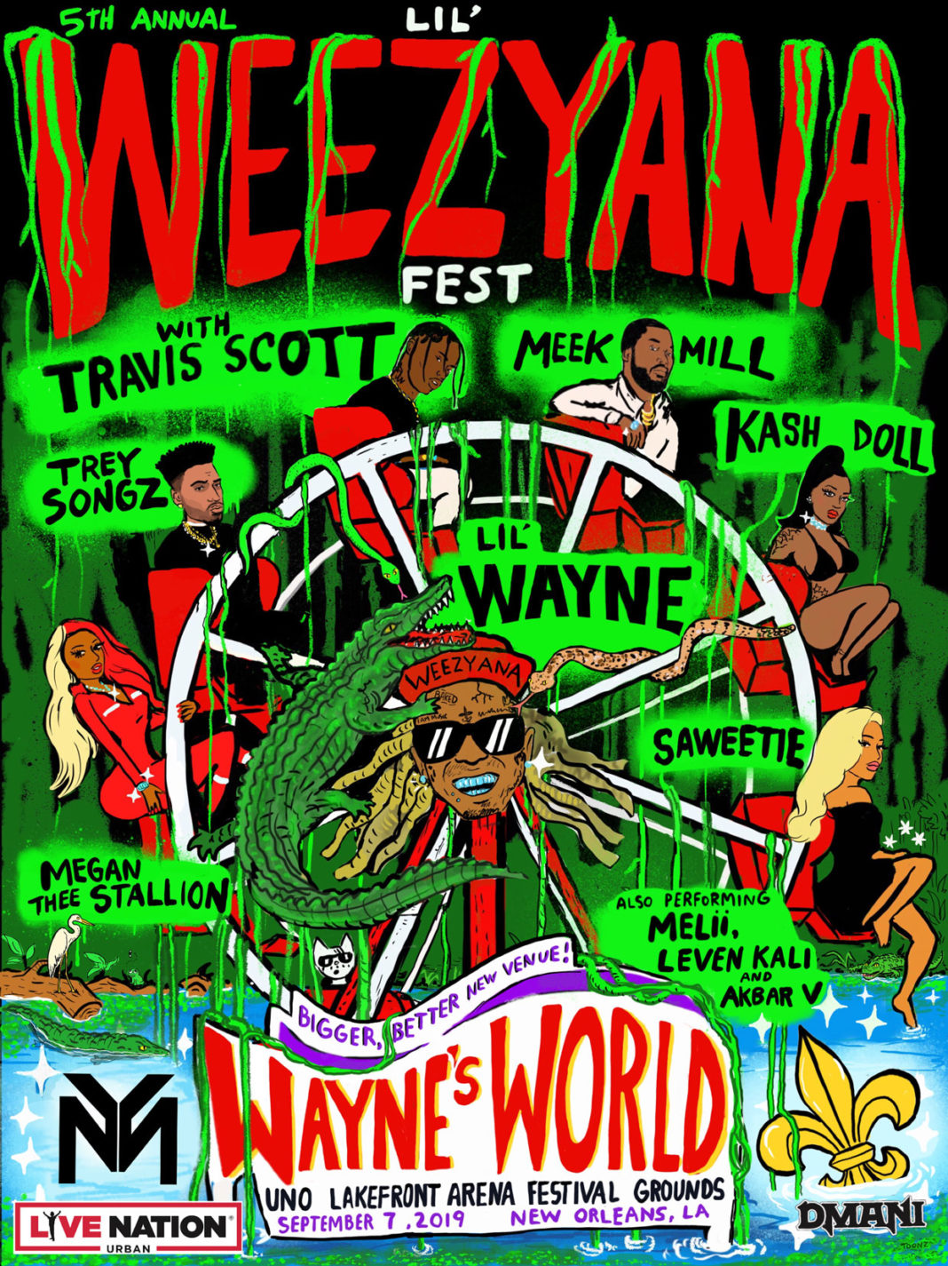 Lil Wayne Reveals Lil WeezyAna Fest 2019 Lineup Travis Scott, Meek