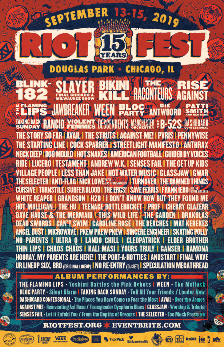 riot fest announces 15th year anniversary lineup 2019