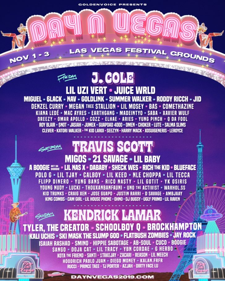 Day N Vegas Music Festival Announced Kendrick Lamar, Migos, J. Cole
