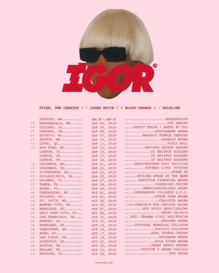 igor tyler the creator 2019 tour dates