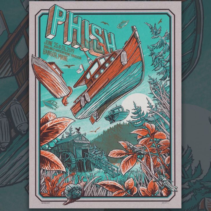 phish darlings waterfront bangor maine phish two night 2019 run poster