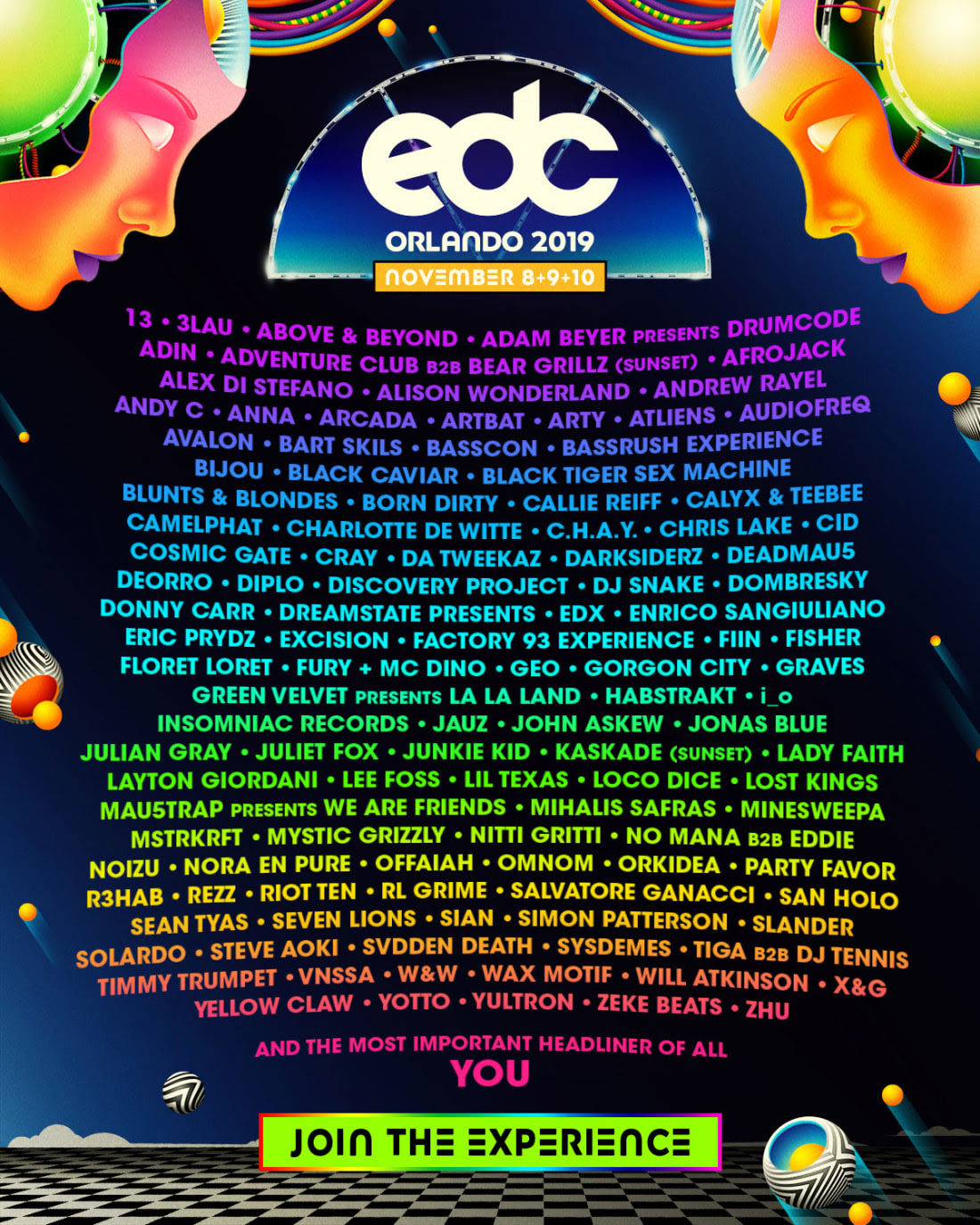 EDC Orlando Announces 2019 Lineup: deadmau5, Diplo, Excision, Eric ...