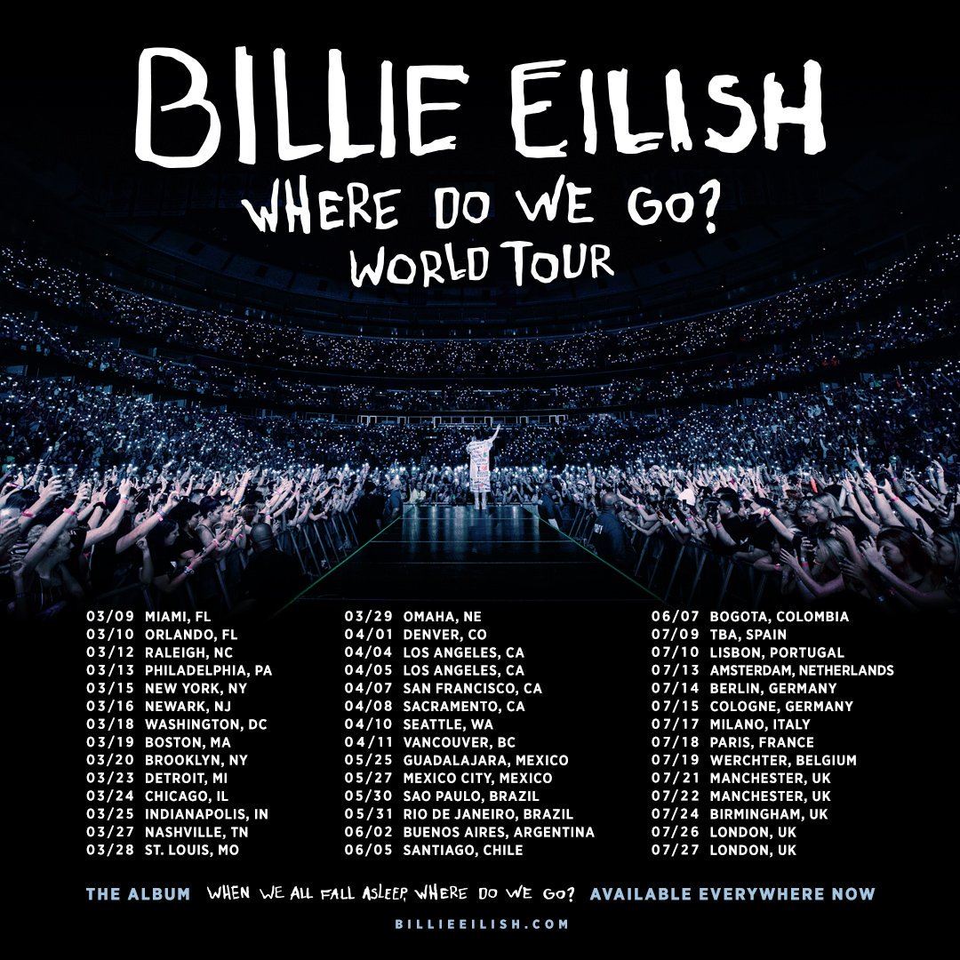 Billie Eilish Announces 2020 World Tour Dates, All Dates Cancelled Due