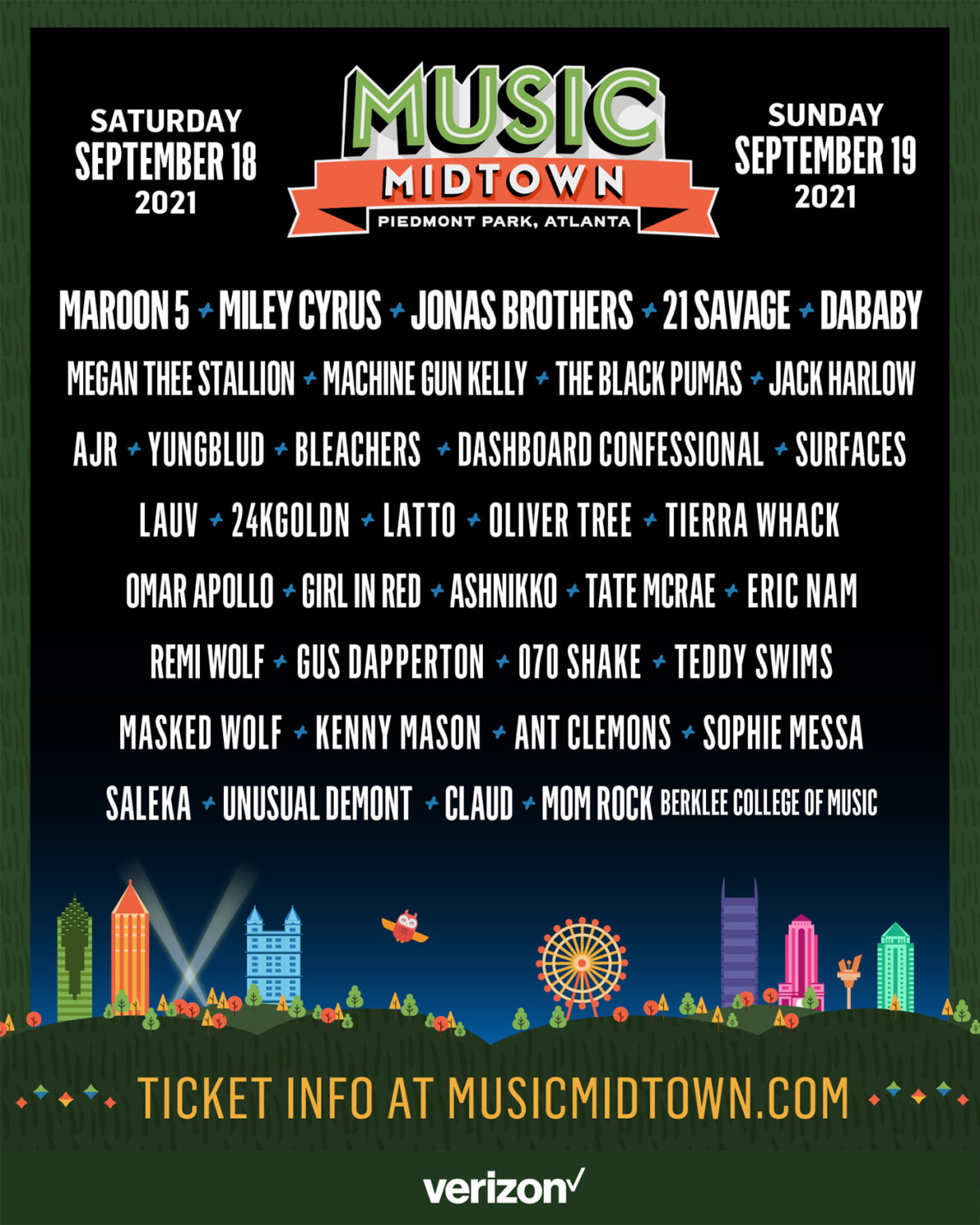 Music Midtown Announces Maroon 5, Miley Cyrus, Jonas Bros & More for