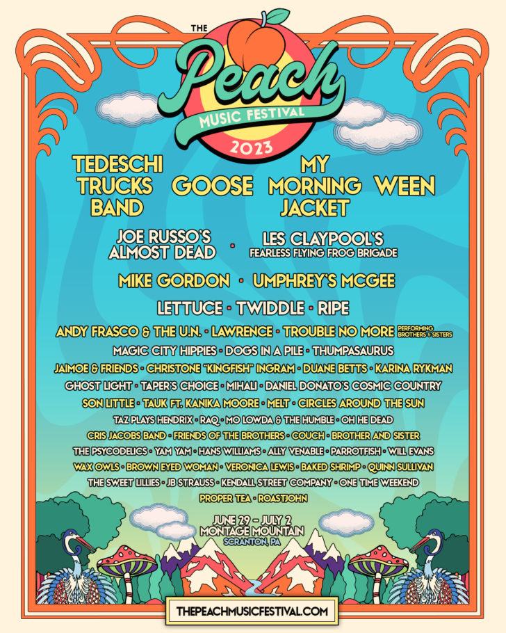 Peach Music Festival 2023 Lineup Tedeschi Trucks Band, Goose, My